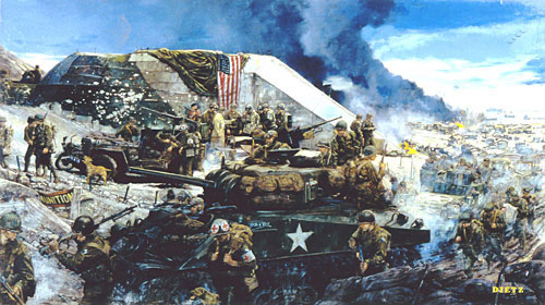 "High Ground at Easy Red" - James Dietz - World War II Military Art